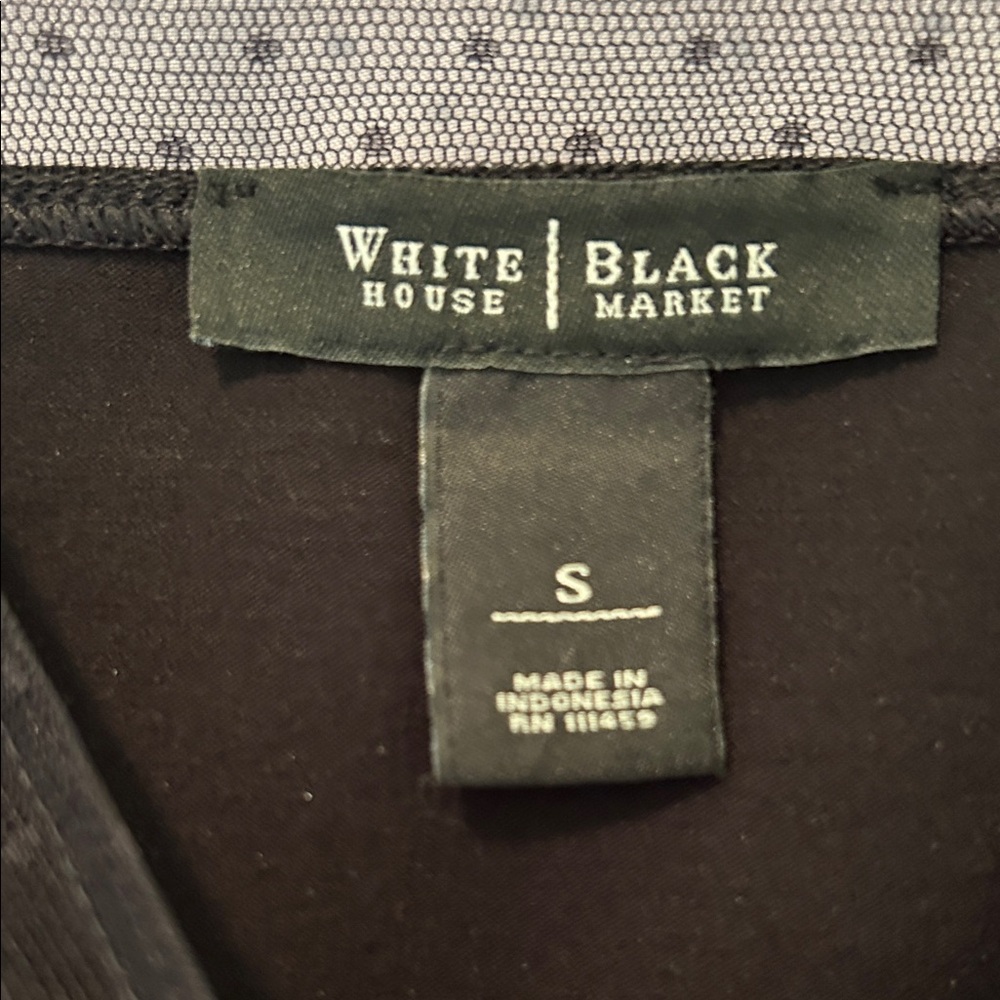 White House Black Market Black Sheer Blouse size small - Picture 6 of 6